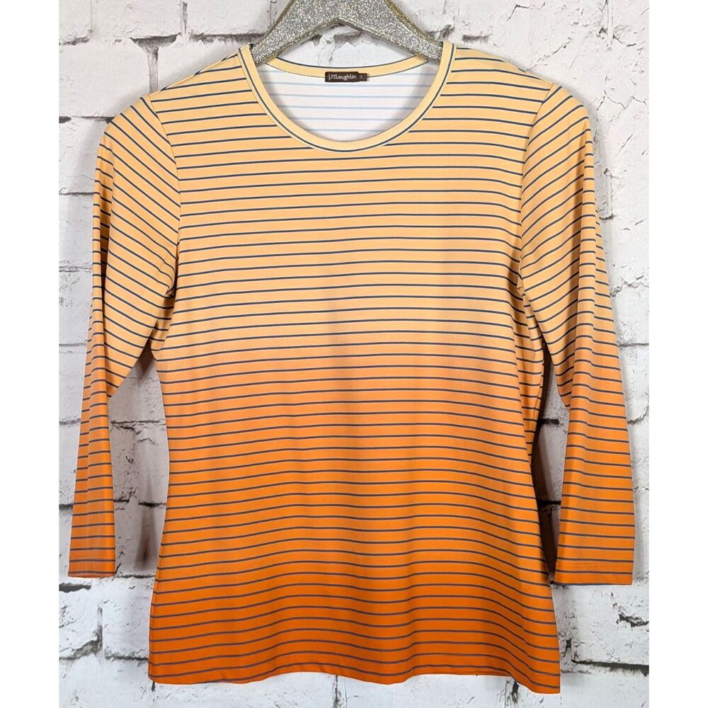 J. McLAUGHLIN Classic Catalina Cloth Gradient Striped Top Small